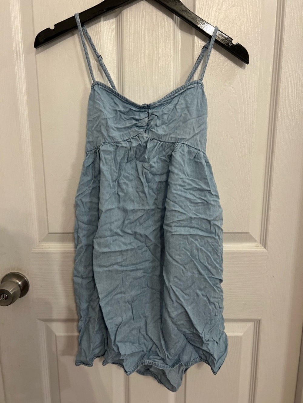 Light Blue Chambray Spaghetti Strap Sundress